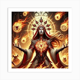 Priestess Kaida Blaze Of Devotion Art Print