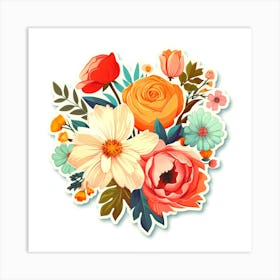 Bouquet Of Flowers,Floral sticker Art Print