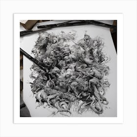 Black And White Drawing Art Print