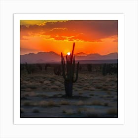 Sunset In The Desert 3 Art Print