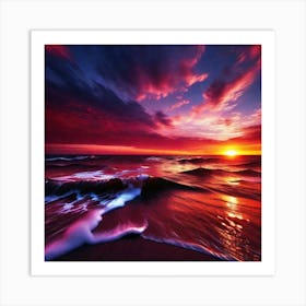 Sunset At The Beach 251 Art Print