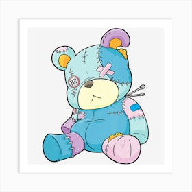 Trending Pastel Goth Teddy Bear Nu Goth Menhera Kawaii Art Print