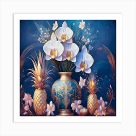 Orchids In A Vase 4 Art Print