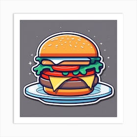 Burger Sticker 1 Art Print