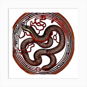 Wood Snake Art Print