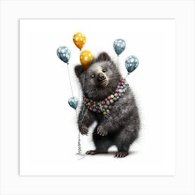 Bear With Balloons Art Print