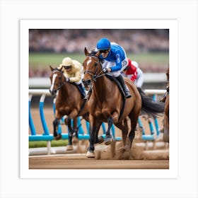 Jockeys In A Race Art Print