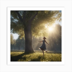 Girl In A Field Art Print