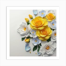 Spring flowers on a bright white wall, 18 Art Print