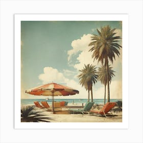 Beach Loungers Art Print