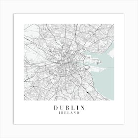 Dublin Ireland Street Map Minimal Color Square Art Print
