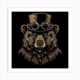 Steampunk Bear 40 Art Print