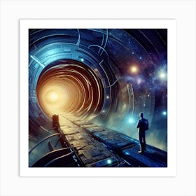 Futuristic Space Tunnel Art Print