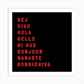 Hello Different Languages 09 Art Print