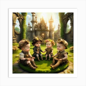 Steampunk Children 1 Art Print