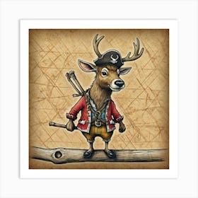 Pirate Deer 5 Art Print