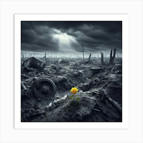 Rose In The Ruins 1 Art Print