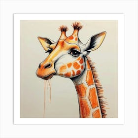 Giraffe Drawing 1 Art Print