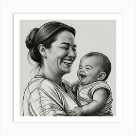 Mother Holding Her Baby Art Print