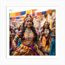 Indian Dancers paintings art print 3 Art Print