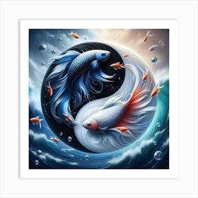 Yin And Yang Fish Art Print