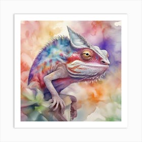 Colorful Chameleon Art Print