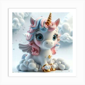 Unicorn In The Clouds 10 Art Print