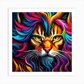 Purple Cat With Blue Eyes 13 Art Print