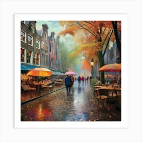 Rainy Day In Amsterdam 13 Art Print