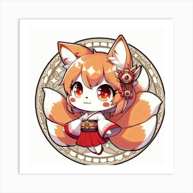 Kitsune Joy 1 Art Print