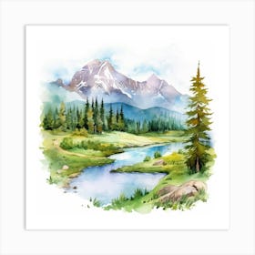 Watercolor Landscape 3 Art Print