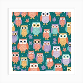 Colorful Owls 6 Art Print