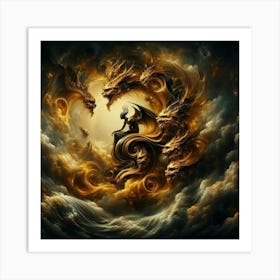 Dragon In The Clouds Art Print