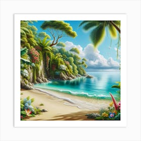 Tropical Beach 1 Art Print