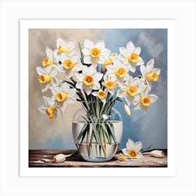 Daffodils In A Vase 10 Art Print