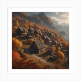 Autumn Village 59 Art Print