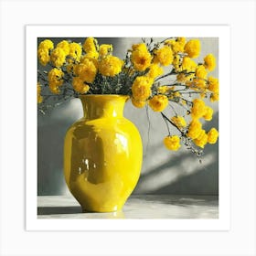 Yellow Vase living room art print Art Print