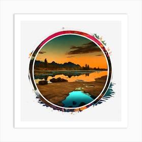 Sunset In A Circle Art Print