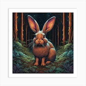 Rabbit In The Woods 36 Art Print