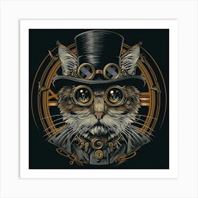 Steampunk Cat 29 Art Print