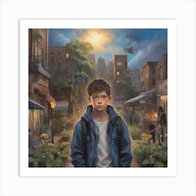 Boy In The Blue Jacket Art Print