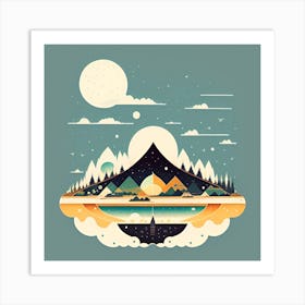 Landscape Illustration Art Print