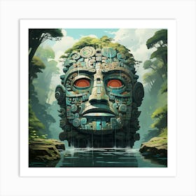 Aztec Head Art Print