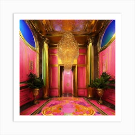 Futuristic Beautiful French Mansion Interior Sitti (19) Art Print