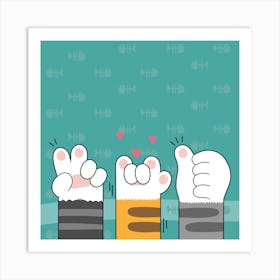 Cute Cat Paws3 Art Print