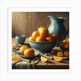 Oranges On A Table 1 Art Print