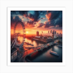 Sunset In London Art Print