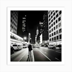 New York City At Night Art Print