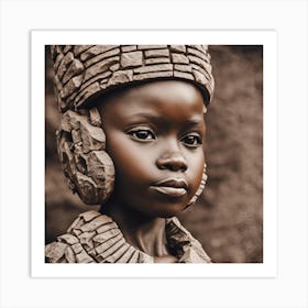 Portrait Of African Girl Art Print