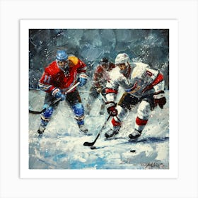 A Ice Hockey Match Oil Painting Illustration 1718701190 2 Art Print